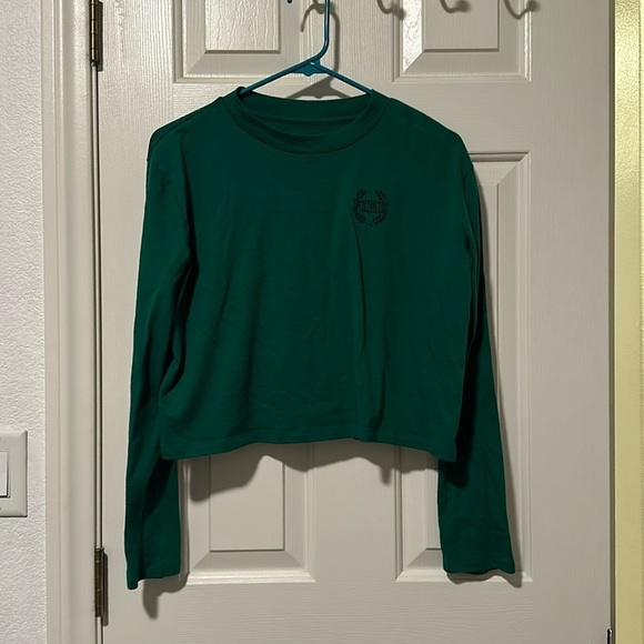 Green PINK crop long sleeve - Picture 1 of 4